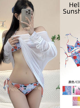 性感胸垫纱裙罩衫比基尼显瘦聚拢舒适透气辣妹三点式分体泳衣女