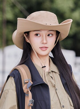 登山帽女夏户外防晒遮阳帽透气