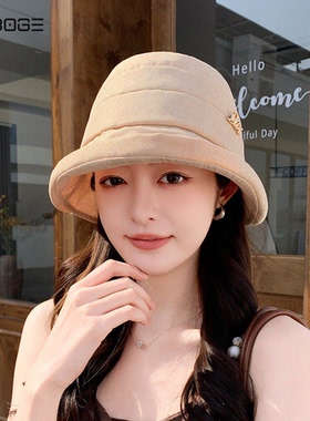 休闲百搭卷边英伦复古显脸小盆帽