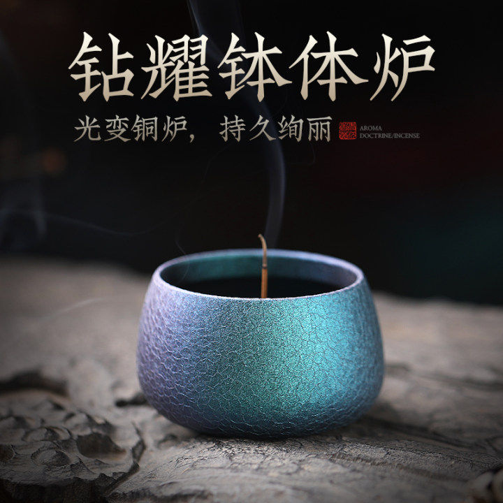 变色上用铜供奉香插沉香熏插仿古宣德炉