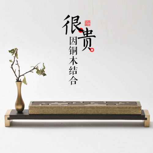 青沉观云香盒卧香炉纯铜香炉摆件