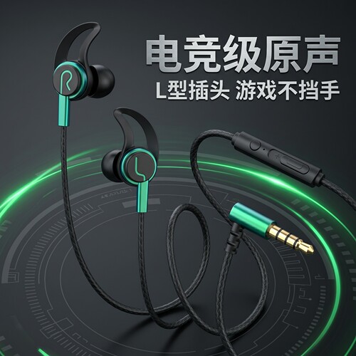 耳机有线3.5mm圆孔线控带麦半入耳式通用Type-C耳机游戏电竞游戏