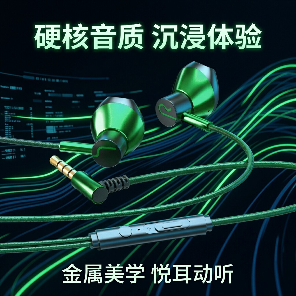 有线耳机入耳式HIFI高音质K歌游戏适用于华为VIVO小米OPP三星兼容