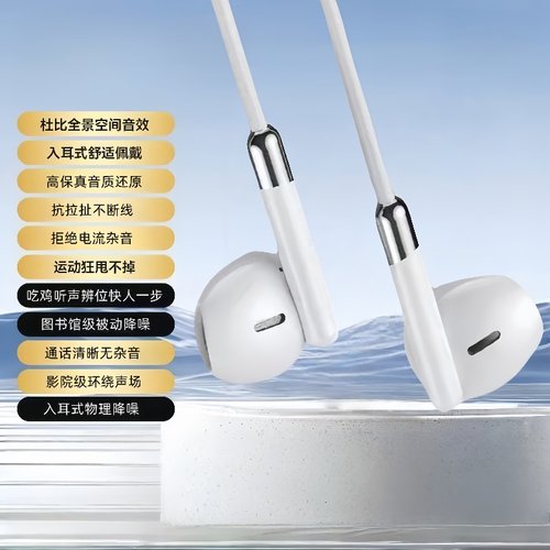 耳机入耳式有线typec接口游戏电竞适用于华为OPPO小米vivo高音质