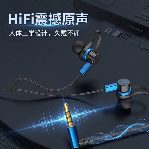 通用入耳式耳机手机电脑适用于OPPO华为小米vivo有线带麦typc耳塞