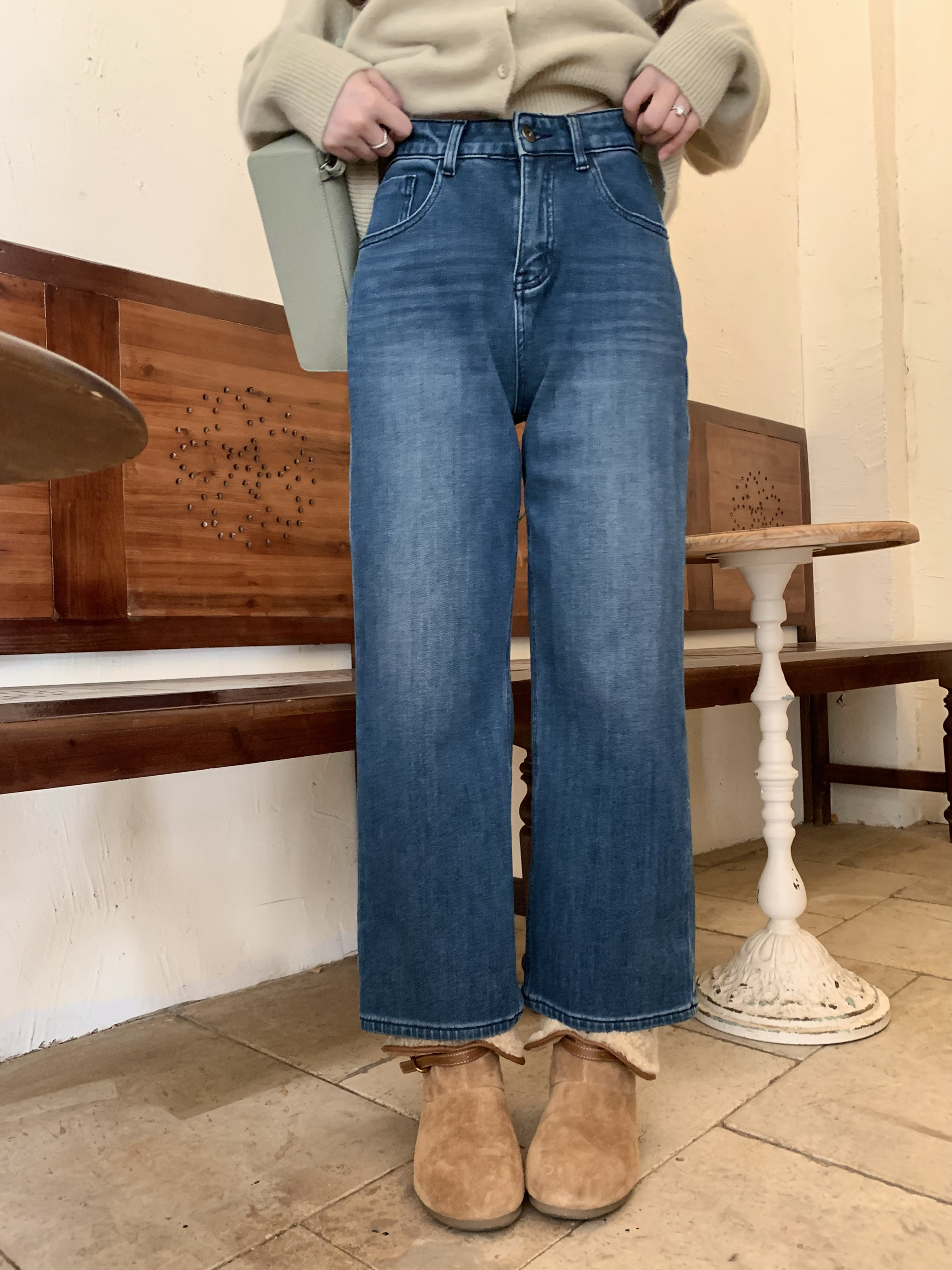 FFLU25/12/3 【年末神裤】超好配！小直筒加厚日常不皱百搭牛仔裤