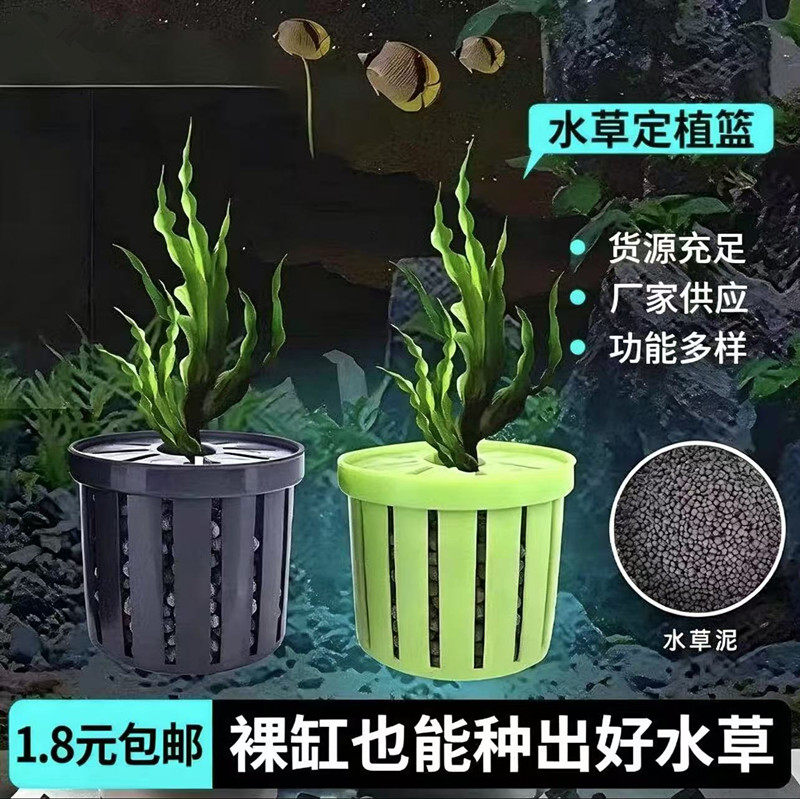 鱼缸水草定植篮家用造景装饰定植杯花卉固根器水草泥沉底固定神器