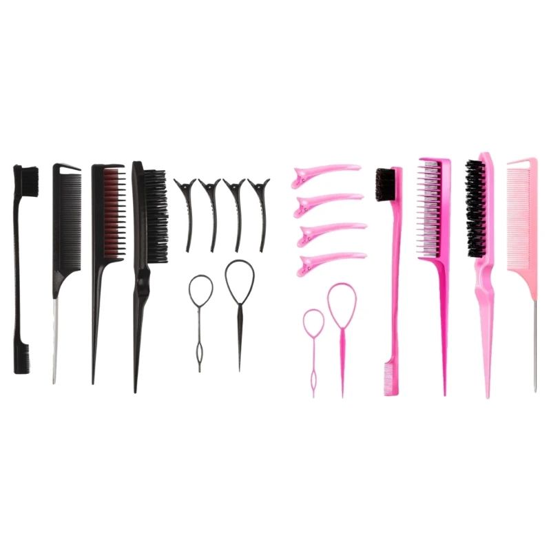 Hair Styling Comb Set Teasing Hair Brush Braid Tool Loop Hai