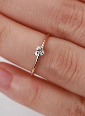 Rings For Women Little Heart Shaped Gold Color Wedding Engag