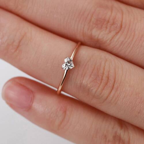 Rings For Women Little Heart Shaped Gold Color Wedding Engag