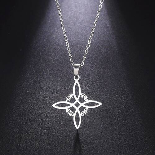 Wicca Witchcraft Witch Knot Necklace Stainless Steel Choker
