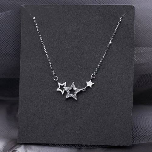 New Star Necklace Shiny Zircon Pentagram Clavicle Chain Exqu