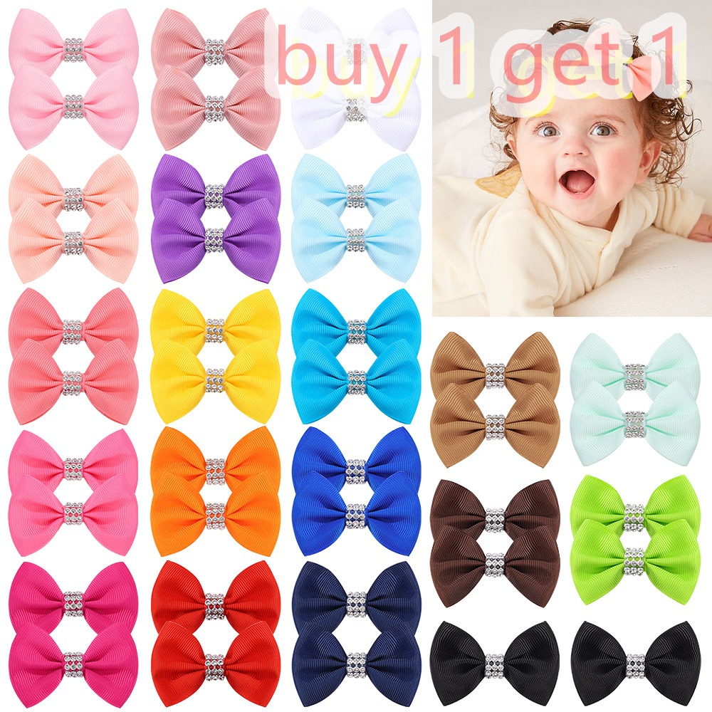 Children's Bow Hairpin Rib Handmade Ribbon Hair Accessor发夹-封面