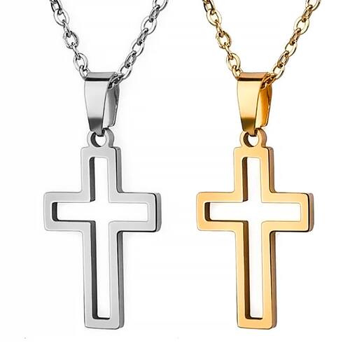 Fashion Stainless Steel Cross Pendant Necklace For Women Men