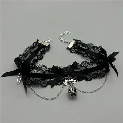 New Sexy Lace Bow Necklace for Women Gothic Punk Velvet Coll