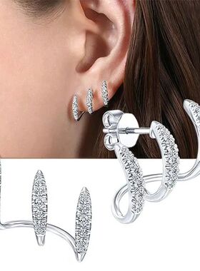 Claws Stud Earrings with Crystal Gold Earring AAA Stone Mode