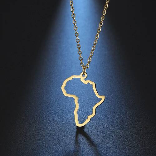 Africa Map Necklaces for Women Men Stainless Steel South Afr