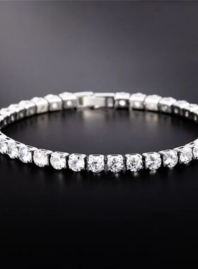 Luxury Hiphop Iced Out 4mm Cubic Zirconia Crystal Tennis Bra