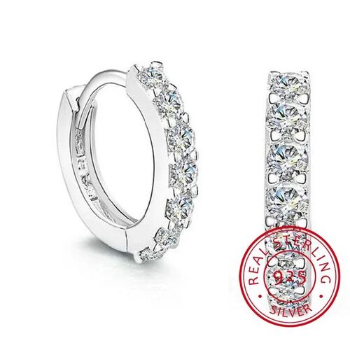 Earrings luxury 10mm Circle Zircon Hoop Earring for Grils Wo