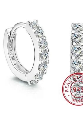 Cute Earring Circle Zircon Hoop Earring for Grils Woman Wedd