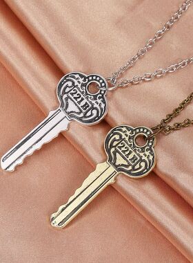 Shelock Holme 221b Apartment Key Necklace Vintage Double-sid