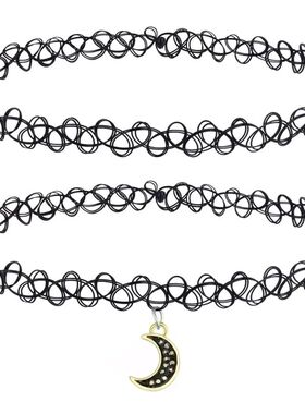 2PC Tattoo Choker Necklace for Women Girls - 90s 2000s Y2K B