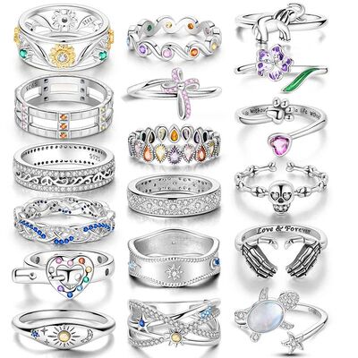 Colorful Rings Sparking Zirconium Ring Popular Wedding Rings