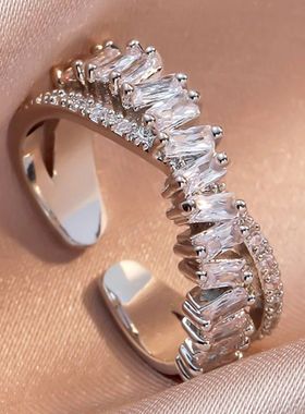 Luxury Zircon Shiny Chic Resizable Double Student Opening Ri