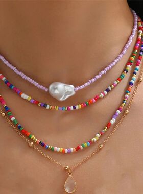 Bohemian Multilayer Handmade Beads Chain Fashion Necklaces D