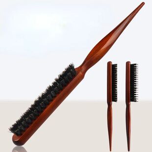 Hair Brushes Slim Teasing Line Wood Back Bristle Salon Boar