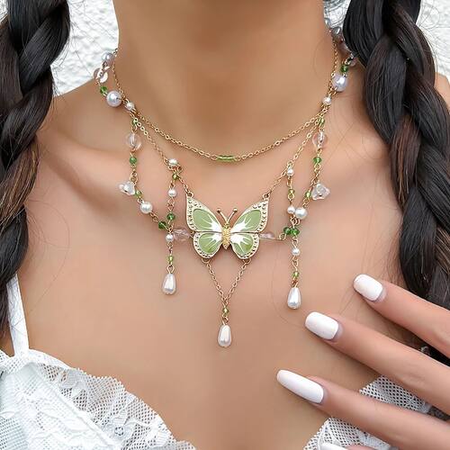 Gothic Mesh Metal Chain Choker Trend Y2K Colorful Big Butter