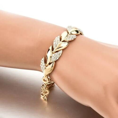 Luxury Gold Color Leaf couple Bracelets for Women men Charm