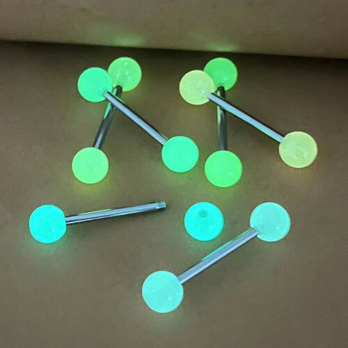 6pcs Luminous GlowInthe Dark Tongue Rings Stud Nipple Pierci