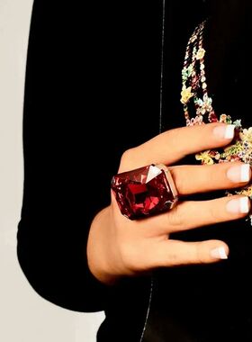 Gorgeous Rectangle Crystal Large Rings Statement Accessories