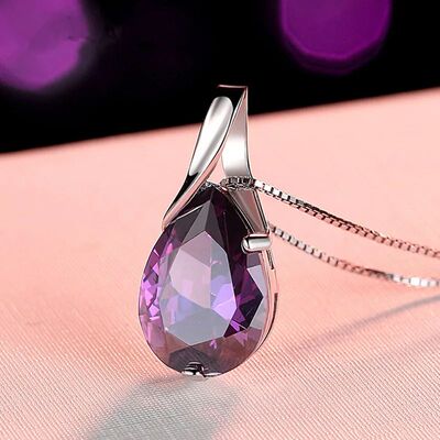 Luxury Pendant Chain Natural Amethyst Exquisite Sweet Neckla