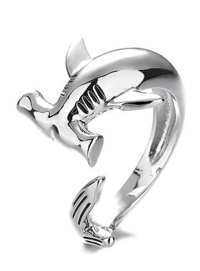 Stylish Gold Silver Color Animal Ring Marine Shark Resizable