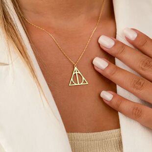 Dainty Potterhead Deathly Hallows Necklace Witchcraft Wizard