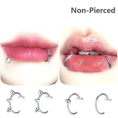 1Pc Stainless Steel Fake Nose Ring Hoop Septum Rings C Clip