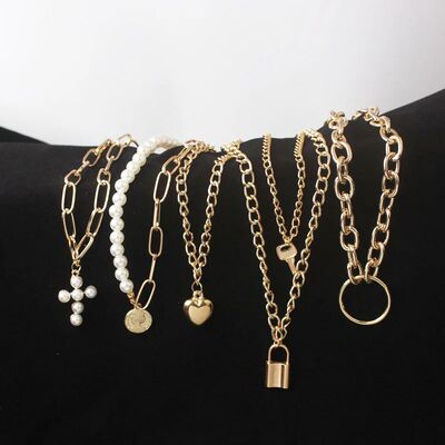 Multi-layers Necklaces for Women Personality Hollow Geometri