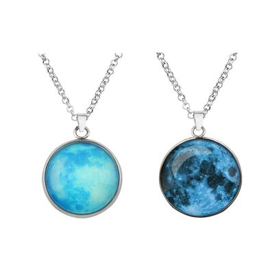 Fashion Starry Sky Glass Ball Moon Necklace Universe Galaxy