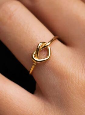 Stainless Steel Rings for Women Gold Color Couple Heart Ring