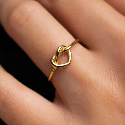 Stainless Steel Rings for Women Gold Color Couple Heart Ring