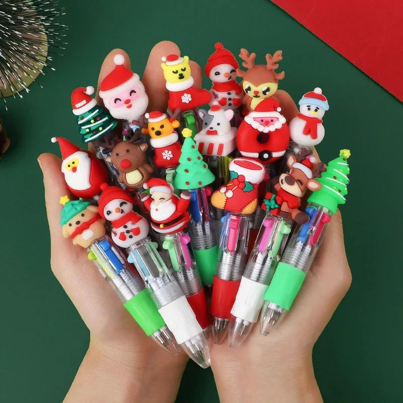 5-20Pcs Christmas Themed Pens Mini 4 Colors Ballpoint Pen Ki