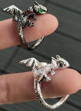 new 3D Dragon Shape Ring Adjustable Opening Band Animal Them