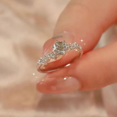 Star Engagement Rings for Women Stainless Steel Ring Certifi