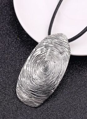 Fingerprint Pendant Hand-Woven Rope Necklace Original New Wo