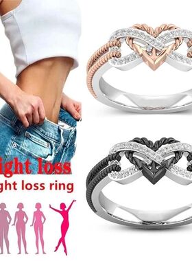 Black Rose Gold Color Heart Rings for Women Weight Loss Ring