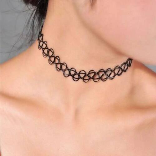 Tattoo Choker Necklace Braided Fish Thread Gothic Jewelry Wo