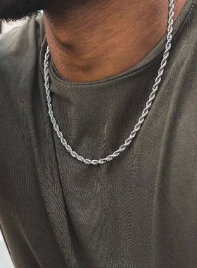 Classic Rope Chain Men Necklace Width 2/3/4/5 MM Stainless S