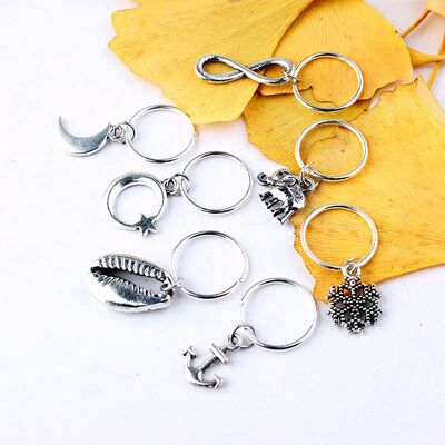 5Pcs/set Brass/Gun-metal/Gold/Silver/Rhodium Opening Hair Ri
